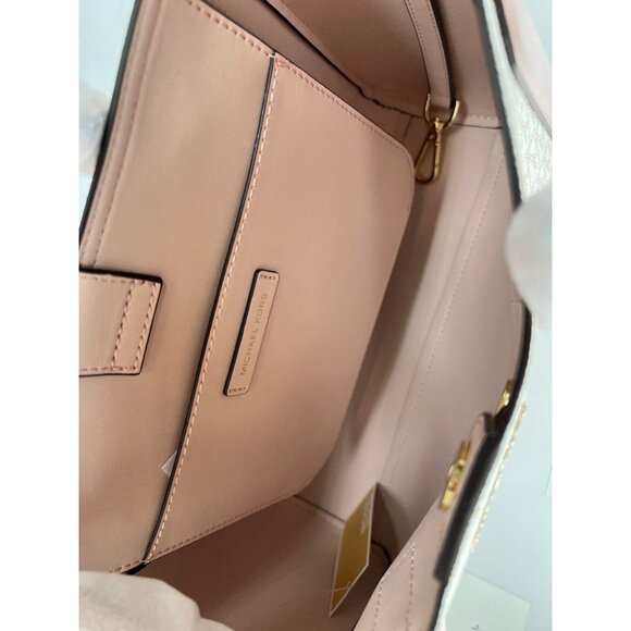 Michael Kors satchel MD purse ipad case kali shoulder bag opticwhite Rose Gold - Picture 6 of 12